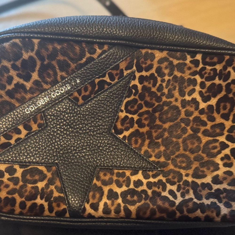 Golden Goose Star Leopard Print Fur Shoulder Bag - Picture 3 of 3